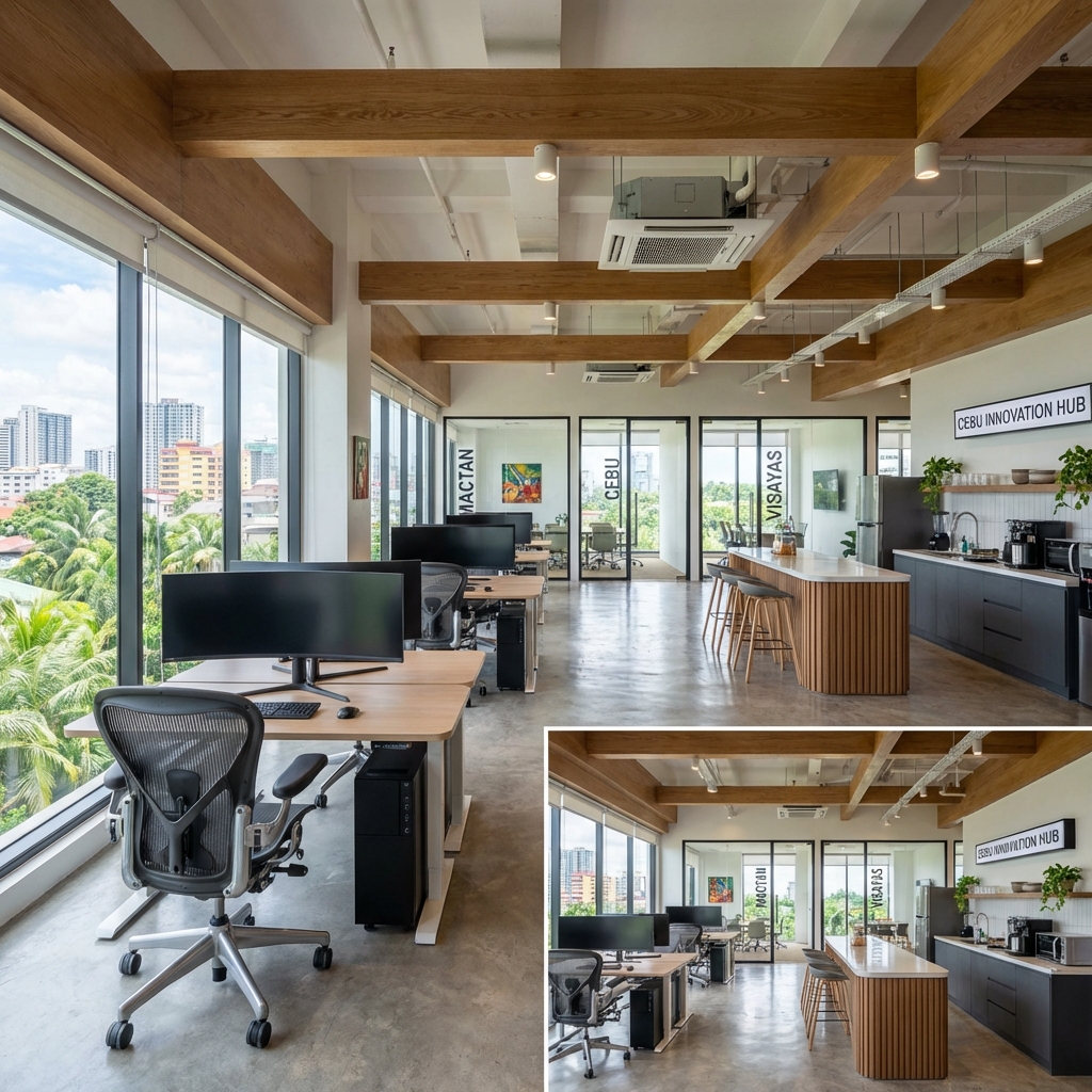 セブ島のモダンオフィス内装。進出支援でオフィス選定もサポート